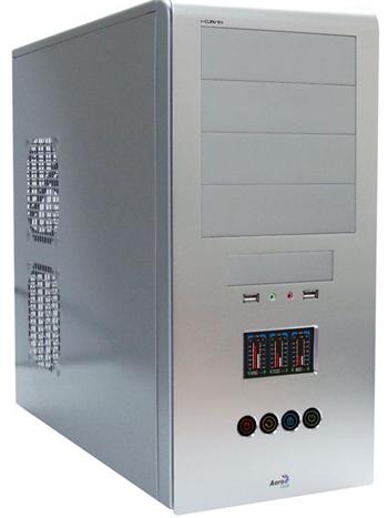 AEROCOOL I-Curve+ SV, ATX bez zdroje, Stříbrná, USB2, Audio