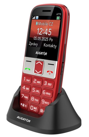 ALIGATOR A775 Senior červený + stolní nabíječka