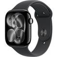 Apple Watch Series 11 (42mm) Klavírně černý hliník s černým sportovním řemínkem S/M