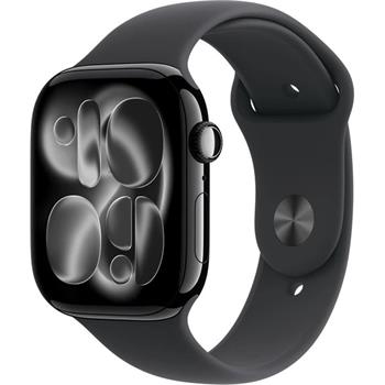 Apple Watch Series 11 (46mm) Klavírně černý hliník s černým sportovním řemínkem M/L