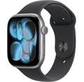 Apple Watch Series 11 (46mm) Vesmírně šedý hliník s černým sportovním řemínkem M/L