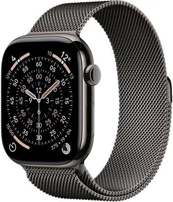Apple Watch Series 11 Cellular (46mm) Břidlicově šedý titan s břidlicově šedým milánským tahem M/L