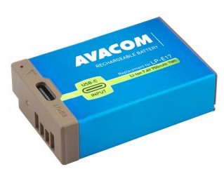 AVACOM Náhradní baterie Canon LP-E17 vstup USB-C Li-Ion 7.4V 950mAh 7Wh