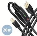 AXAGON ADR-220B, USB 2.0 A-M -> B-M aktivní propojovací / repeater kabel, 20m