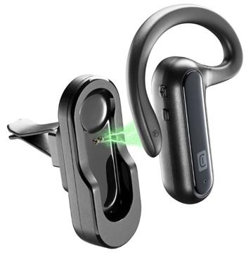Bluetooth headset Cellularline CAR FLAT včetně nabíjecí základny do auta, černý