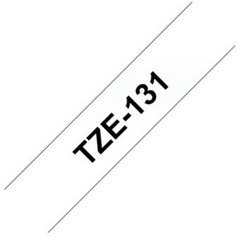 Brother TZe-131, průsvitná / černá (12mm, laminovaná)