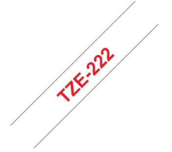 Brother TZe-222, bílá / červená (9mm, laminovaná)