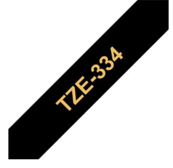 Brother TZe-334, černá / zlatá (12mm, laminovaná)