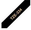 Brother TZe-334, černá / zlatá (12mm, laminovaná)