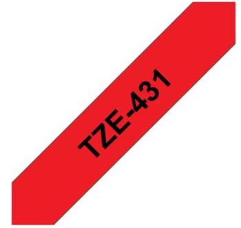 Brother TZe-431, červená / černá (12mm, laminovaná)