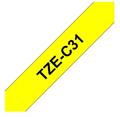 Brother TZe-C31, signální žlutá / černá (12mm, laminovaná)