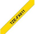 Brother TZe-FX611, žlutá / černá, 6mm, s flexibilní páskou