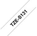 Brother TZe-S131, průsvitná / černá (12mm, laminovaná, extrémně adhezivní)