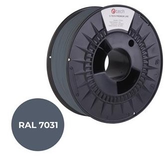 C-TECH PREMIUM LINE, PETG, šedomodrá, RAL7031, 1,75mm, 1kg