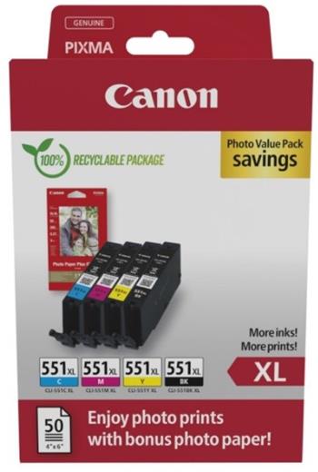 Canon ink. náplně CLI-551 XL C/M/Y/Bk PHOTO VALUE multipack