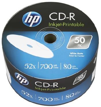CD-R HP 700MB (80min) 52x Inkjet Printable 50-spindl Bulk
