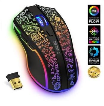 CONNECT IT DOODLE 3 bezdrátová herní myš, ČERNÁ