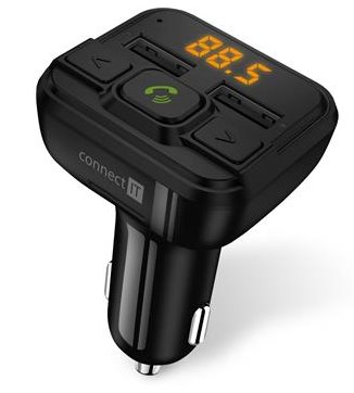 CONNECT IT InCarz Bluetooth transmitter, 2xUSB+Micro SD Card, ČERNÝ