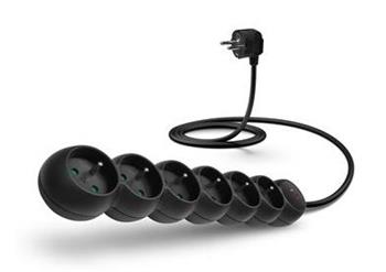 CONNECT IT prodlužovací kabel 230 V, 6 zásuvek, 5 m, s vypínačem (černý)