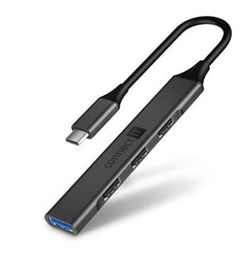 CONNECT IT USB-C hub, (1xUSB-A 3.0, 3xUSB-A 2.0), externí, ANTRACITOVÝ