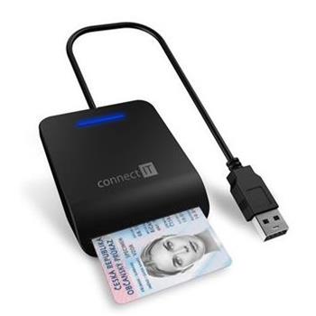 CONNECT IT USB čtečka eObčanek a čipových karet, ČERNÁ
