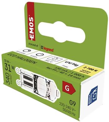 Emos Halogenová žárovka JC 30W G9 teplá bílá