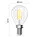 Emos LED žárovka Filament Mini Globe / E14 / 7 W (75 W) / 1055 lm / neutrální bílá