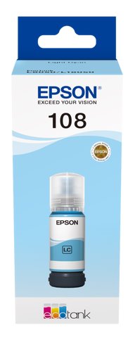 Epson 108 EcoTank Light Cyan ink bottle