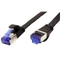 FTP patchkabel kat. 6a, plochý, 3m, černý