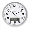 Hama Moorea, nástěnné hodiny řízené rádiovým signálem, s datem a teplotou, 30 cm, stříbrné