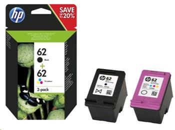 HP No. 62 inkoustová náplň černá + barevná, N9J71AE