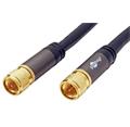 Kabel anténní SAT, 135dB, 4x stíněný, zlacený, F (M) - F (M), 1m, černý