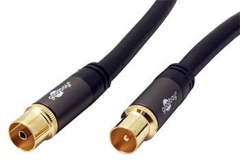 Kabel anténní TV, 135dB, 4x stíněný, zlacený, M-F, 10m