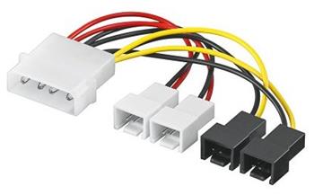Kabel napájecí FAN 5,25"-2x 12V, 2x 5V TX 3pin
