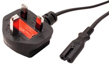 Kabel síťový UK, BS1363 (typ G) - IEC320 C7, 1,8m, černý