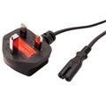 Kabel síťový UK, BS1363 (typ G) - IEC320 C7, 1,8m, černý