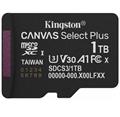 Kingston paměťová karta 1TB Canvas Select Plus Gen 3 microSDXC 150R A1 C10 Card, bez adaptéru