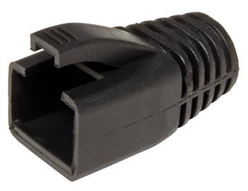 Krytka konektoru. RJ45 na kulatý kabel 8mm, s ochranou západky, 10ks, černý