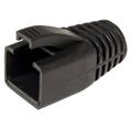 Krytka konektoru. RJ45 na kulatý kabel 8mm, s ochranou západky, 10ks, černý