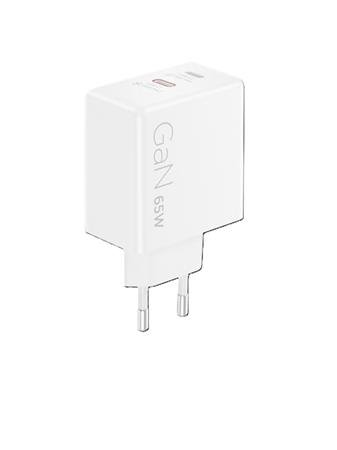 Lenovo Dual USB-C 65W GaN Charger, White