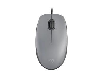 Logitech myš Corded M110 tichá, šedá