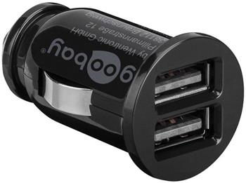 Napájecí 12/24V autoadaptér na 2x USB 3,1A černý ppadapter-126