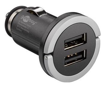 Napájecí 12-24V autoadaptér na 2xUSB 2.1A s nízkým profilem