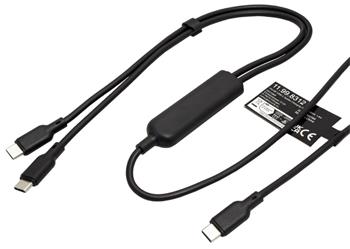 Napájecí kabel USB C - 2x USB C, 100W, 1,8m, černý