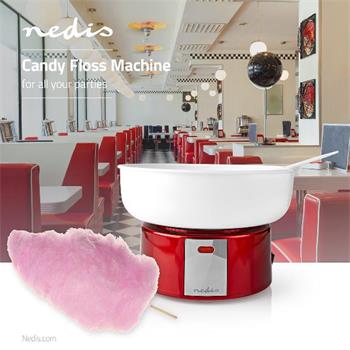 Nedis FCCM100FRD výrobník cukrové vaty