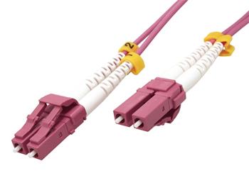 Optický patchkabel LC-LC 50/125 (multi mode), 2mm, duplex, OM4, Low-Loss, 1m