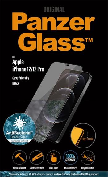 PanzerGlass Edge-to-Edge Antibacterial pro Apple iPhone 12/12 Pro černé