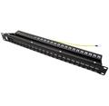 Patchpanel pro keystone 19", STP, 24 portů, neosazený, černý