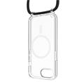 Pouzdro FIXED MagPure Neck s černou šňůrkou na krk pro Apple iPhone 16e