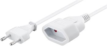 PremiumCord Kabel síťový prodlužovací dvojvidlice 230V 3m bílý